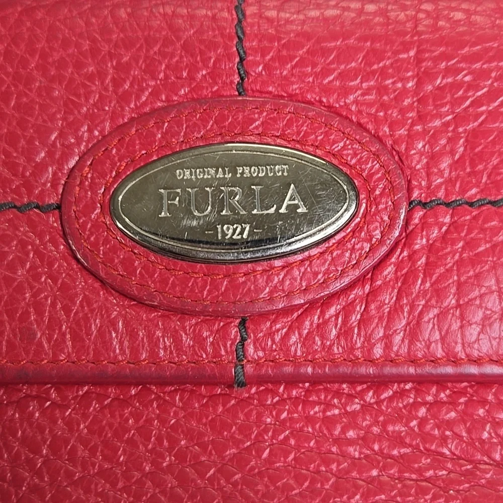 Women's Furla Red Pebble Leather Wallet